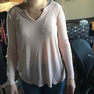 pink long sleeve top